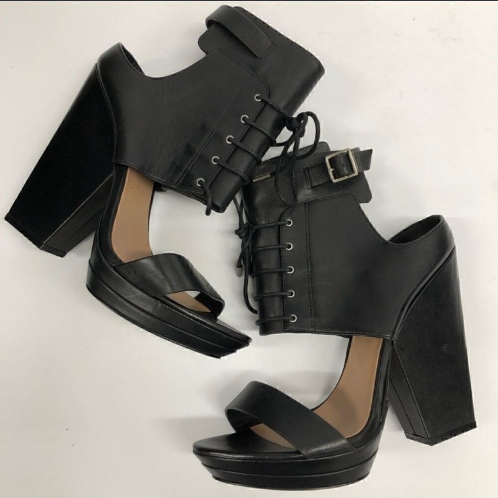 New BCBG MaxAzria Runway Wilder Laceup Day Sandals - Picture 2 of 4